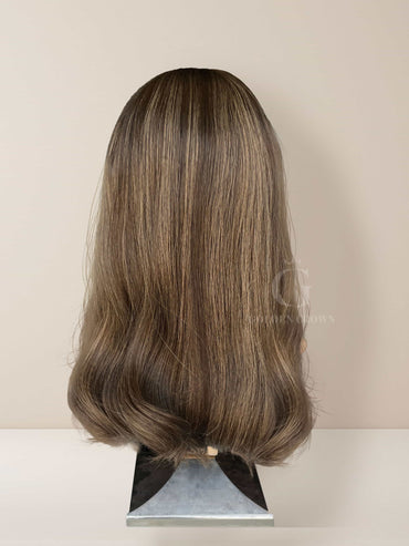 Luna Lace Top Base 100% Human Hair Wigs Back View GoldenCrownWigs.com