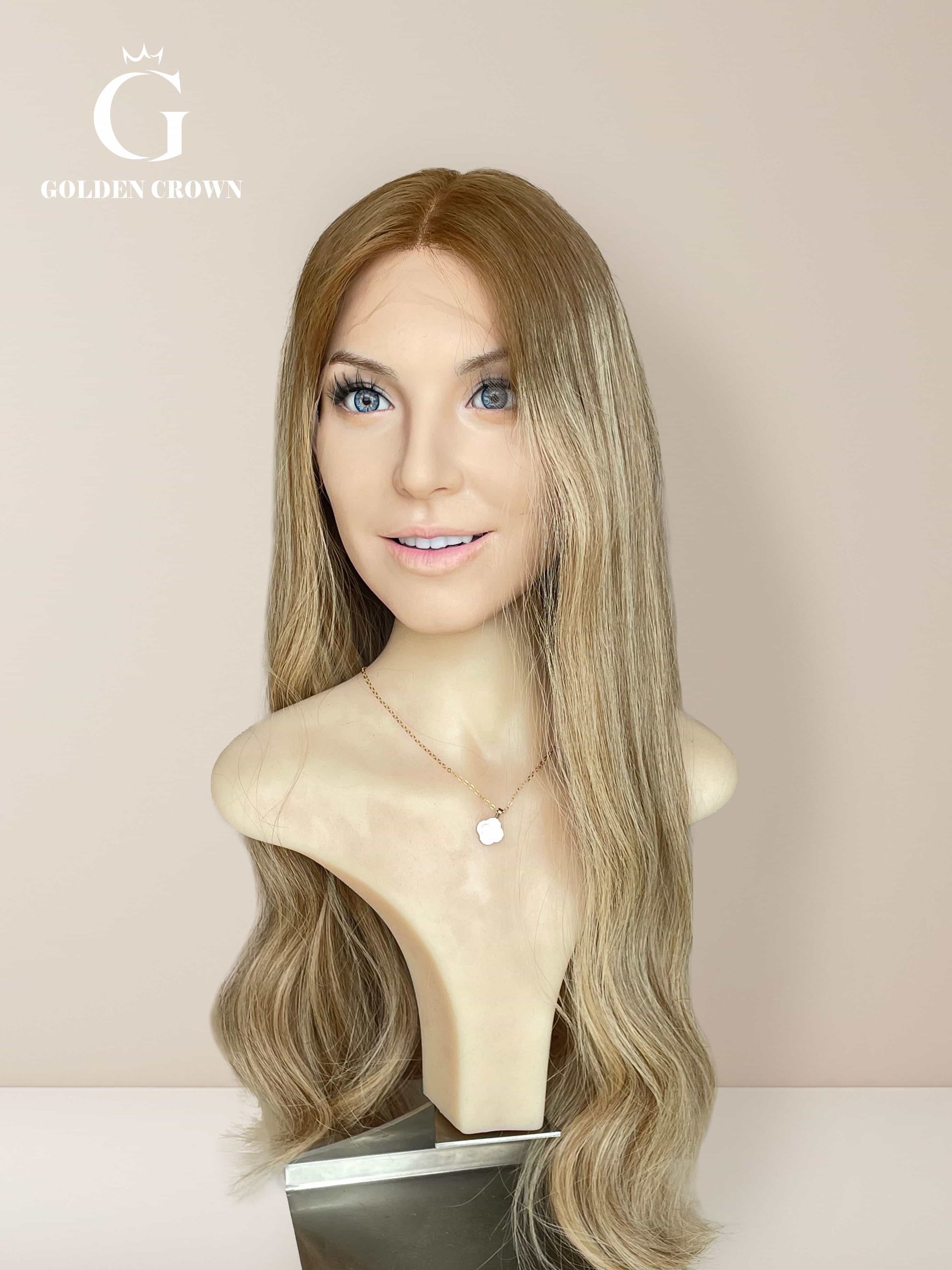 Celeste Lace Top Base 100 Human Hair Front View GoldenCrownWigs.com