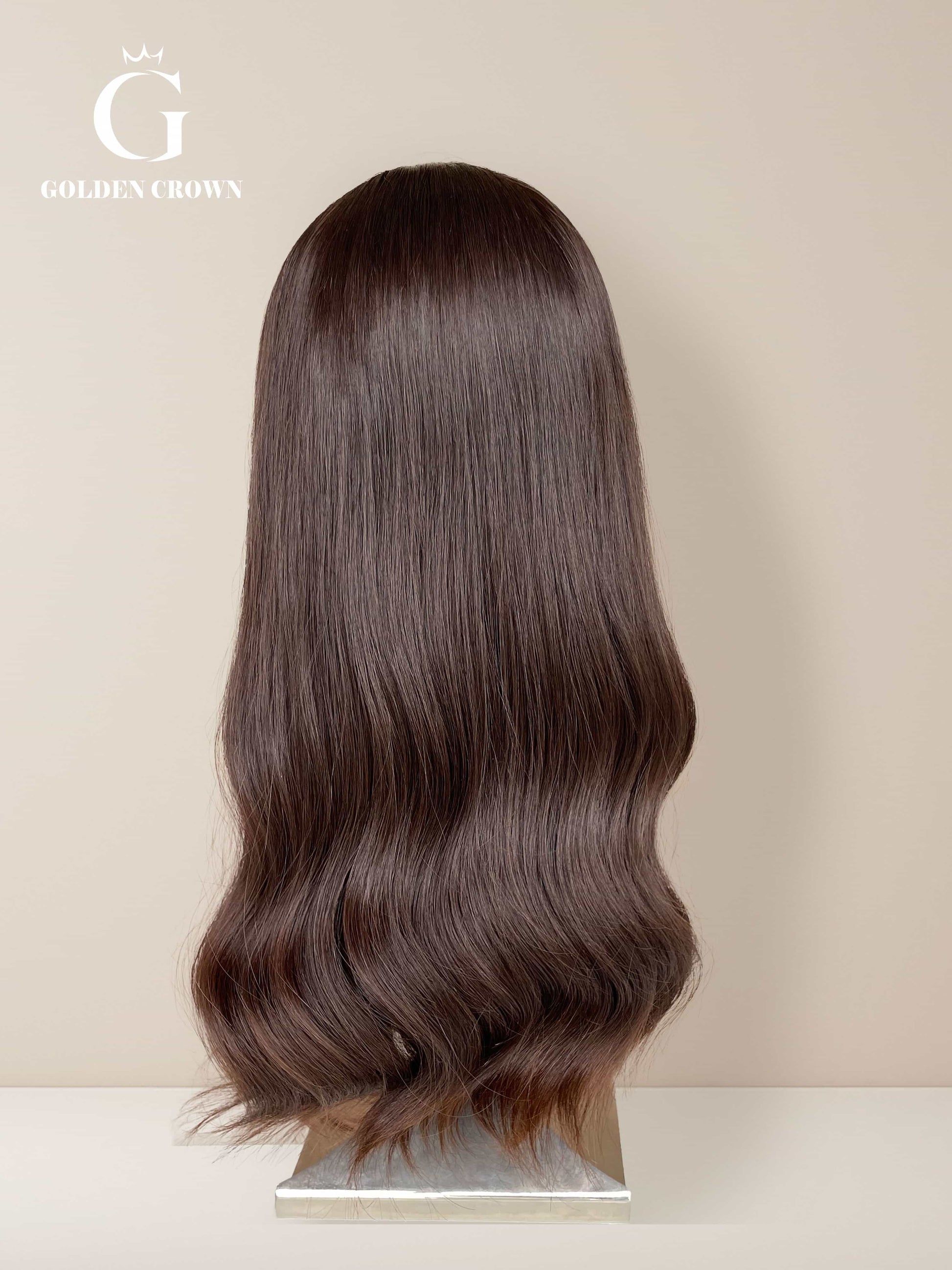 Corinne Lace Top Base 100 Human Hair Back View GoldenCrownWigs.com