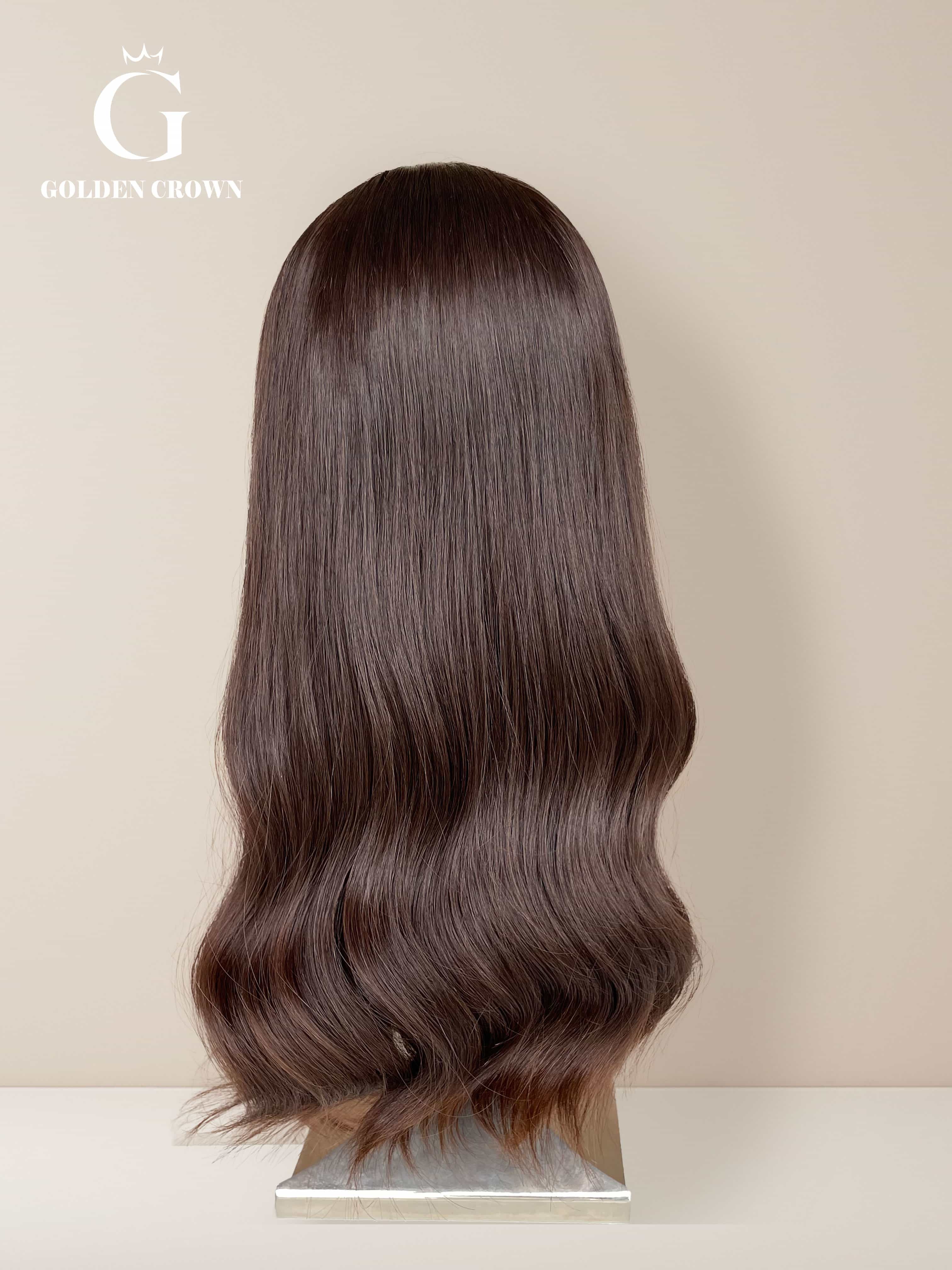 Corinne Lace Top Base 100 Human Hair Back View GoldenCrownWigs.com