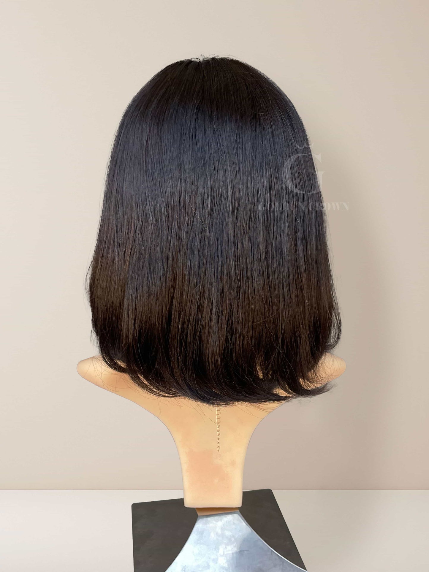Corinne Lace Top Base 100% Human Hair Wigs Back View GoldenCrownWigs.com