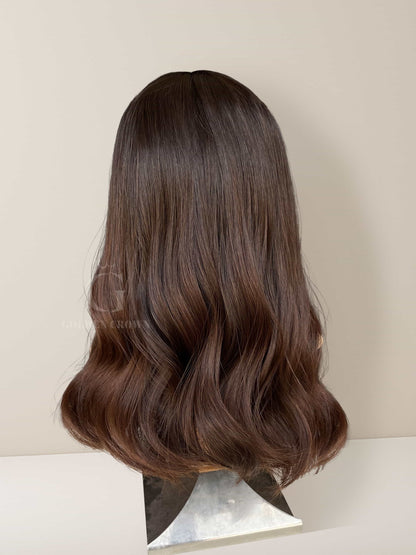 Daphne Lace Top Base 100% Human Hair Wigs Back View GoldenCrownWigs.com