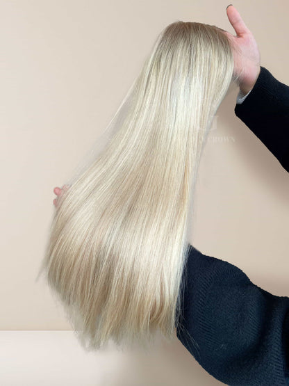 Emma Lace Top Base 100% Human Hair Wigs Showcase GoldenCrownWigs.com