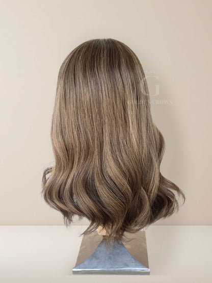 Eva Lace Top Base 100% Human Hair Wigs Back View GoldenCrownWigs.com