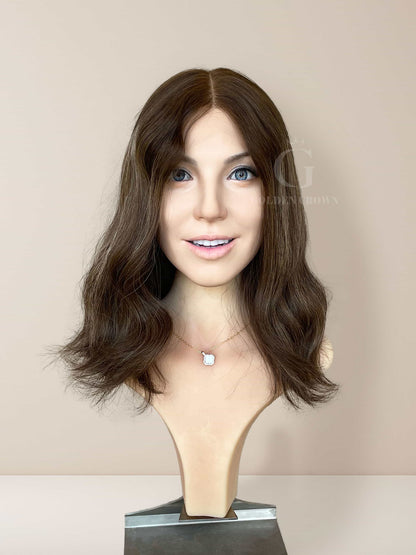 Irene Lace Top Base 100% Human Hair Wigs Front View GoldenCrownWigs.com