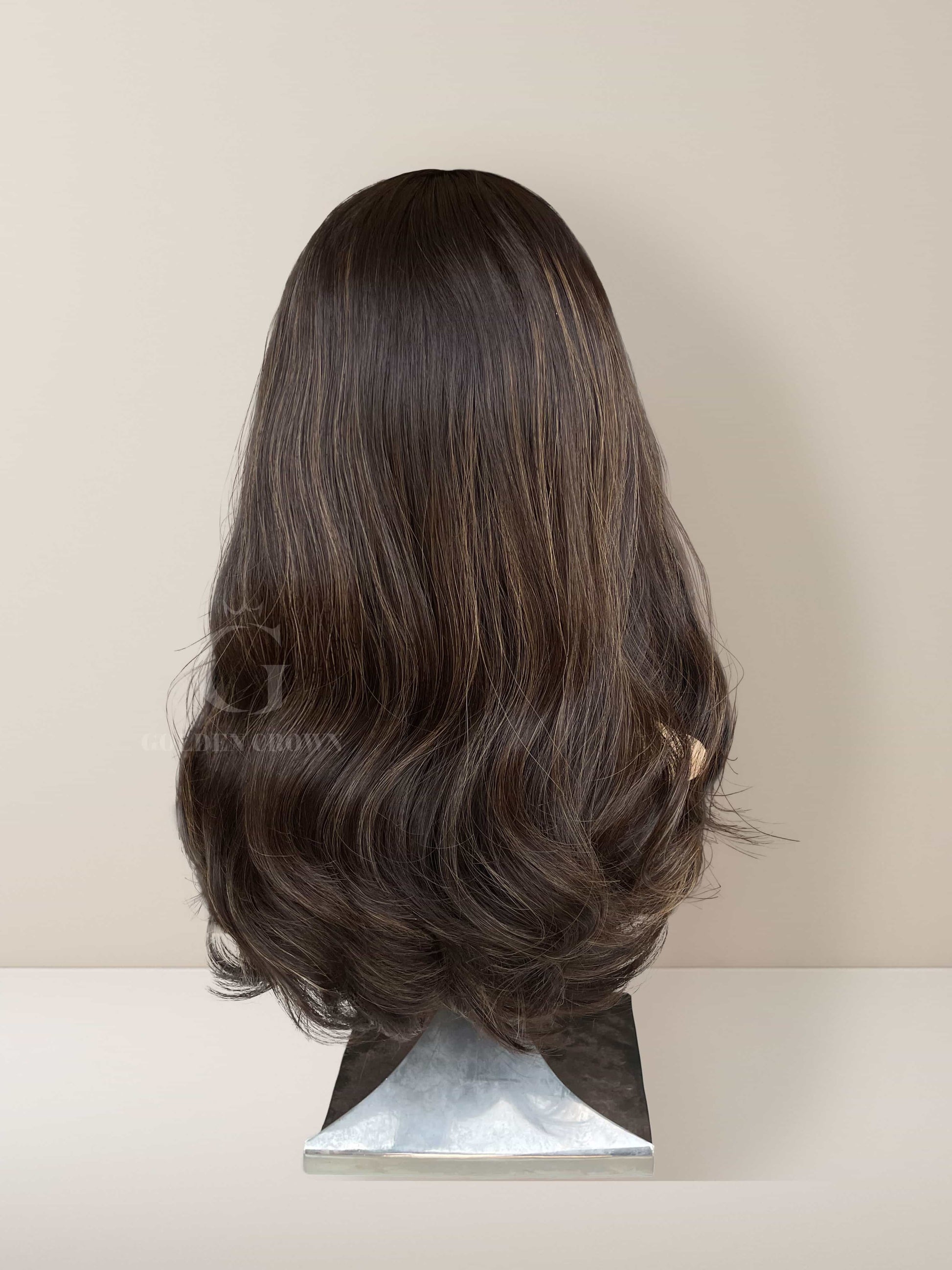 Laurel Lace Top Base 100 Human Hair Wigs Back View GoldenCrownWigs.com