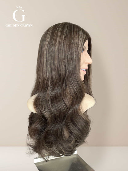 Liora Silk Top Base 100 Human Hair Left Side View GoldenCrownWigs