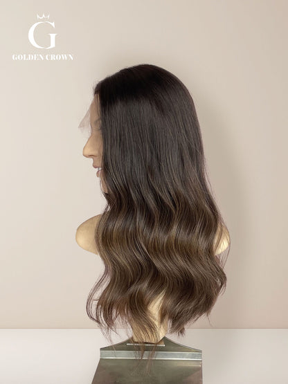 Lydia 22" Lace Top Base 100% Human Hair Wigs (Slight Layer)