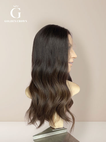 Lydia 22" Lace Top Base 100% Human Hair Wigs (Slight Layer)