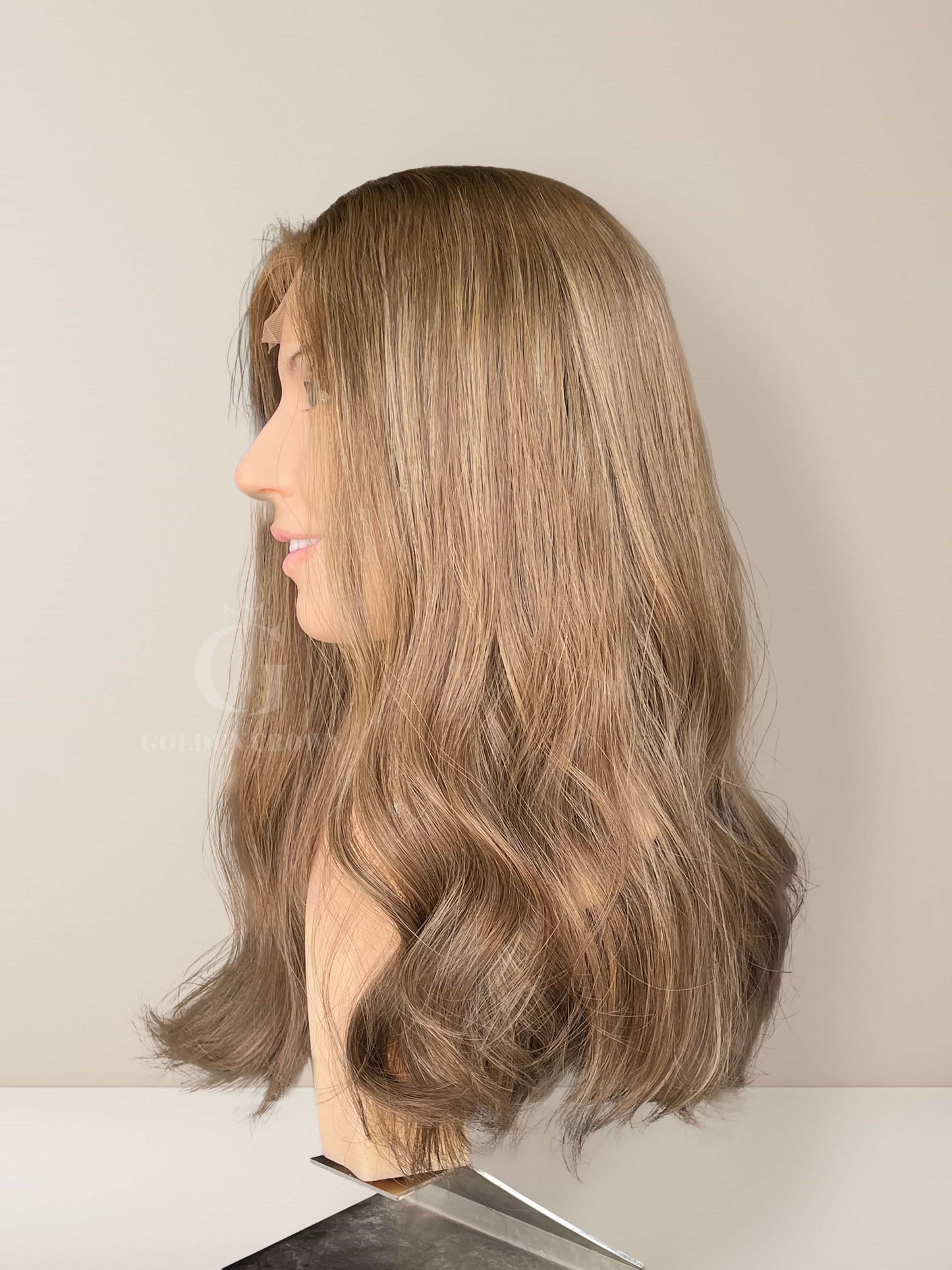 Mia Lace Top Base 100 Human Hair Wigs Right Side View GoldenCrownWigs.com
