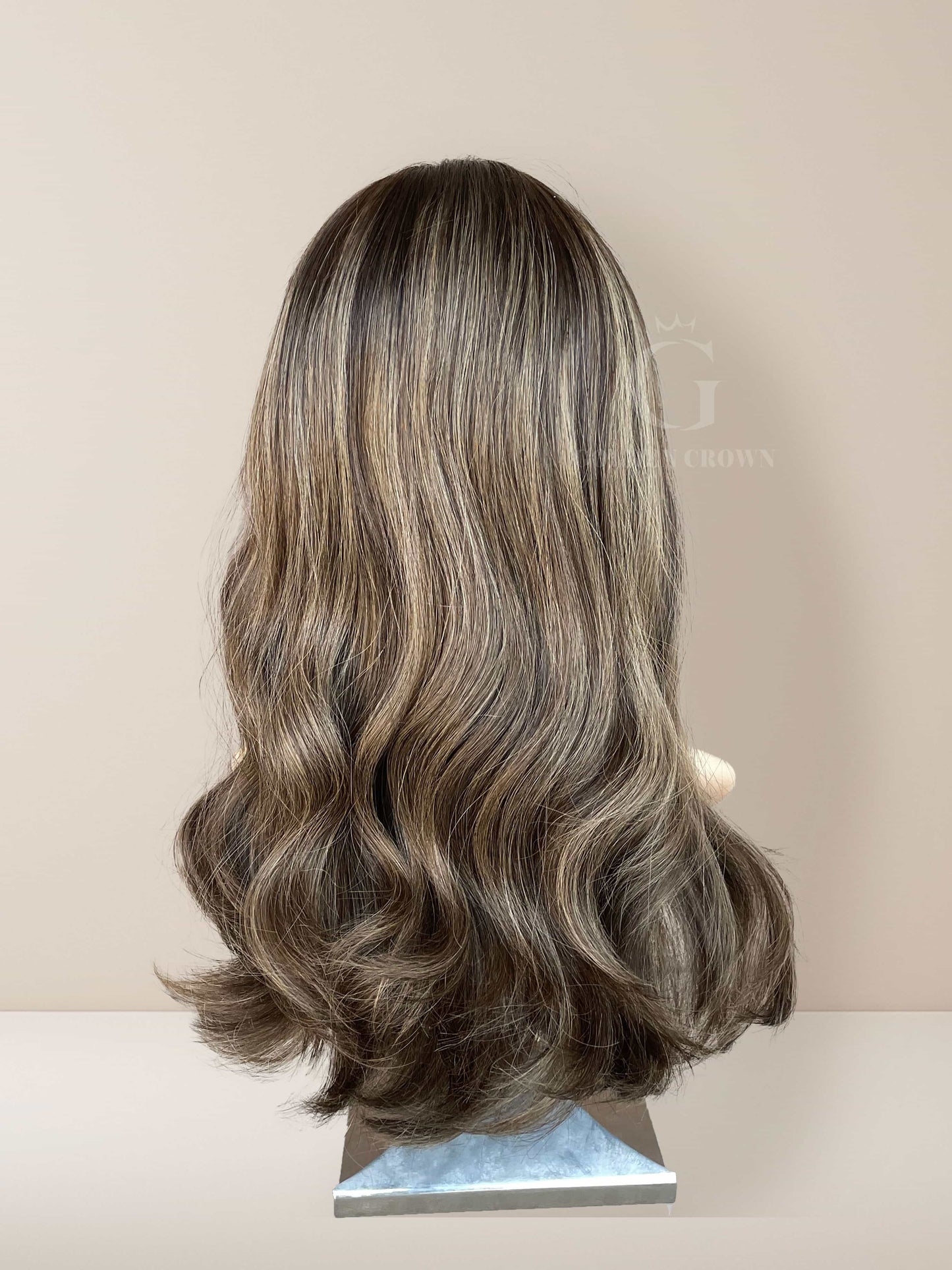 Nora Lace Top Base 100% Human Hair Wigs Back View GoldenCrownWigs.com