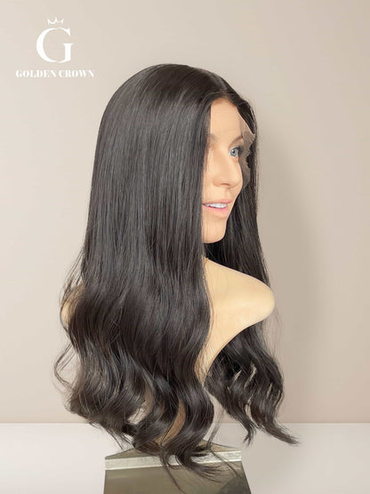 Seraphina Skin Lace Top Base 100 Human Hair Right Side View GoldenCrownWigs.com