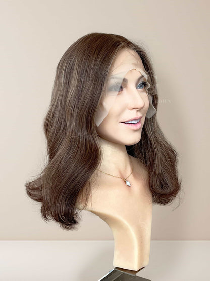 Susie Lace Top Base 100% Human Hair Wigs Left Side View GoldenCrownWigs.com