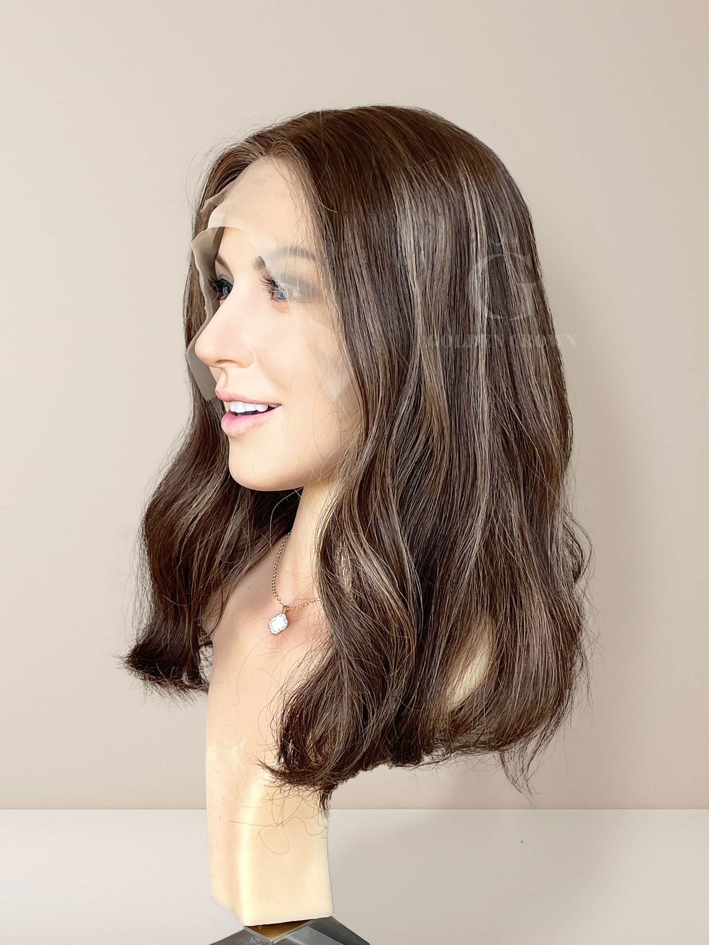 Susie Lace Top Base 100% Human Hair Wigs Right Side View GoldenCrownWigs.com