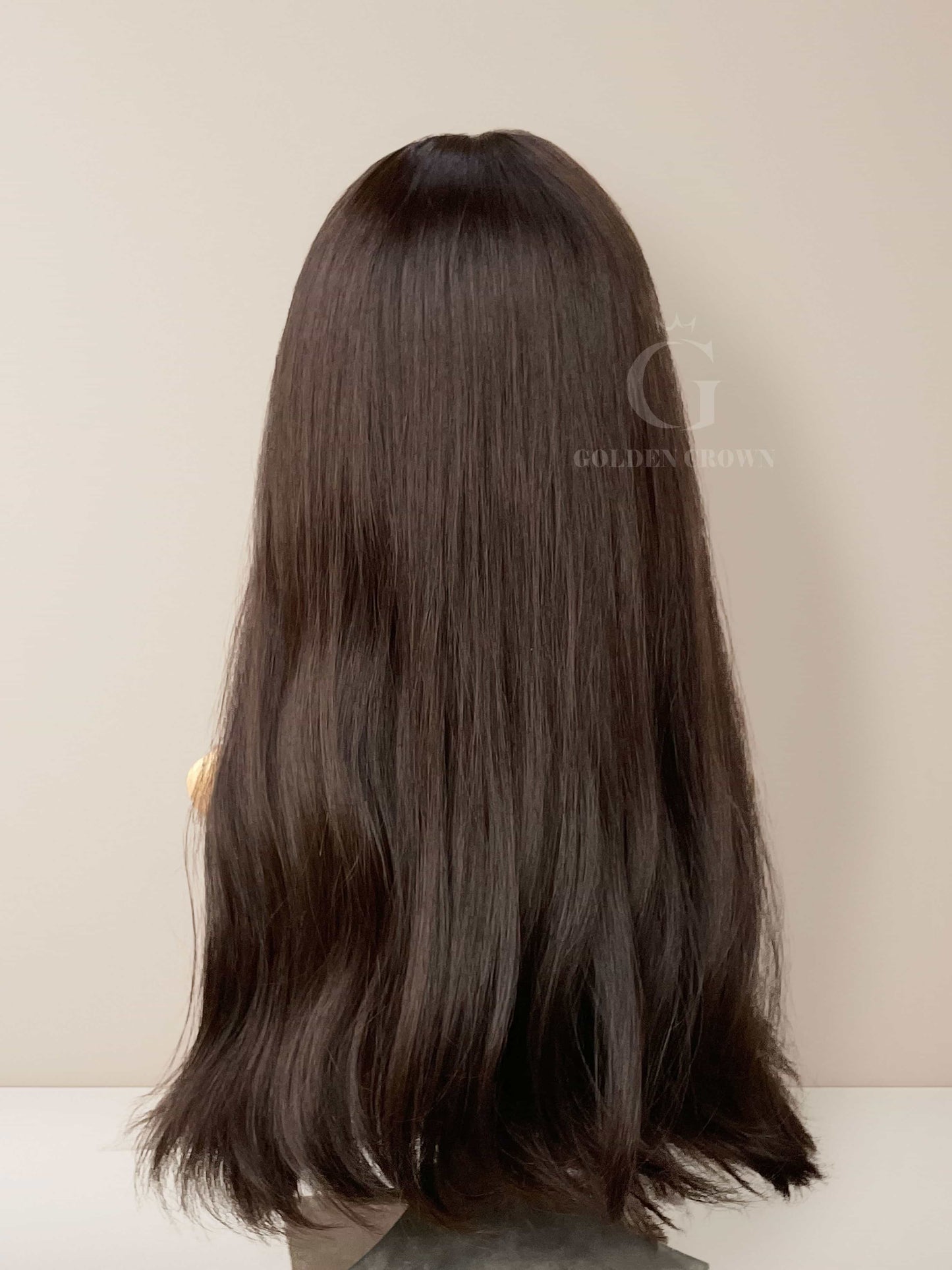 Thalia Lace Top Base 100% Human Hair Wig Back View GoldenCrownWigs.com