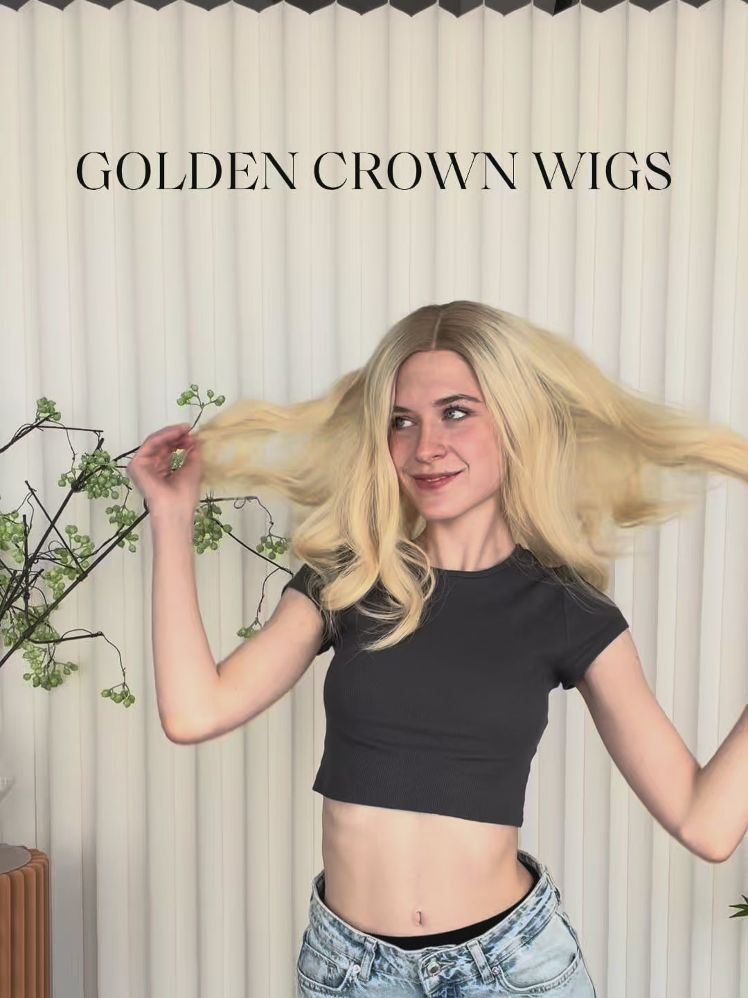 Grace Lace Top Base 100% Human Hair Wigs Model Showcase GoldenCrownWigs.com