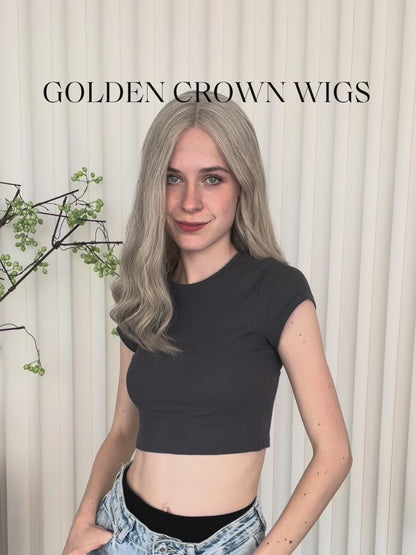 Elowen Lace Top Base 100% Human Hair Wigs Model Showcase GoldenCrownWigs.com