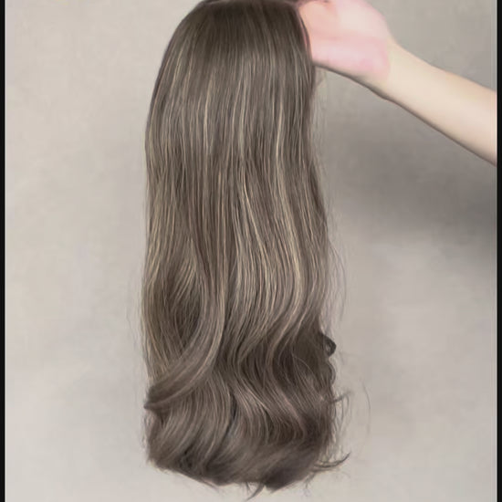 Luna Lace Top Base 100% Human Hair Wigs Showcase GoldenCrownWigs.com


