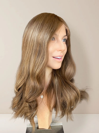 Sophie Lace Top Base 100% Human Hair Wigs Left Side View GoldenCrownWigs.com